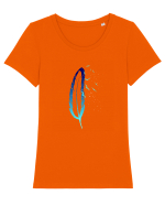 Pana albastra Tricou mânecă scurtă guler larg fitted Damă Expresser
