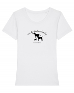 Easily Distracted By Dogs Tricou mânecă scurtă guler larg fitted Damă Expresser