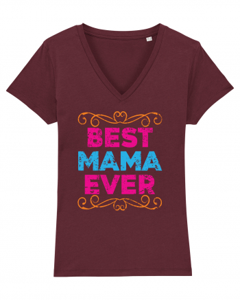 Best Mama Ever Retro Style Burgundy