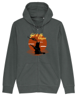Get to the choppa Cat. Retro funny Cat Hanorac cu fermoar Unisex Connector