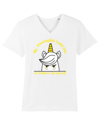 Funny unicorn joke. My Therapist told me to believe in myself White
