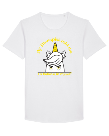 Funny unicorn joke. My Therapist told me to believe in myself White