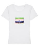 Nature Tricou mânecă scurtă guler larg fitted Damă Expresser