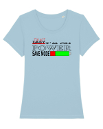 Pwer Save Mode Tricou mânecă scurtă guler larg fitted Damă Expresser