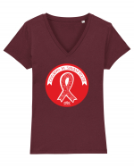 HIV - Credem în solidaritate Tricou mânecă scurtă guler V Damă Evoker