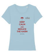 Keep calm and reduce the harm Tricou mânecă scurtă guler larg fitted Damă Expresser