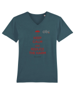 Keep calm and reduce the harm Tricou mânecă scurtă guler V Bărbat Presenter