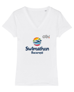 Swimathon Tricou mânecă scurtă guler V Damă Evoker