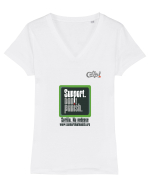 Sprijin. Nu pedepse Tricou mânecă scurtă guler V Damă Evoker