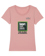 Sprijin. Nu pedepse Tricou mânecă scurtă guler larg fitted Damă Expresser
