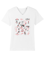 HIV - Solidaritate globală Tricou mânecă scurtă guler V Bărbat Presenter