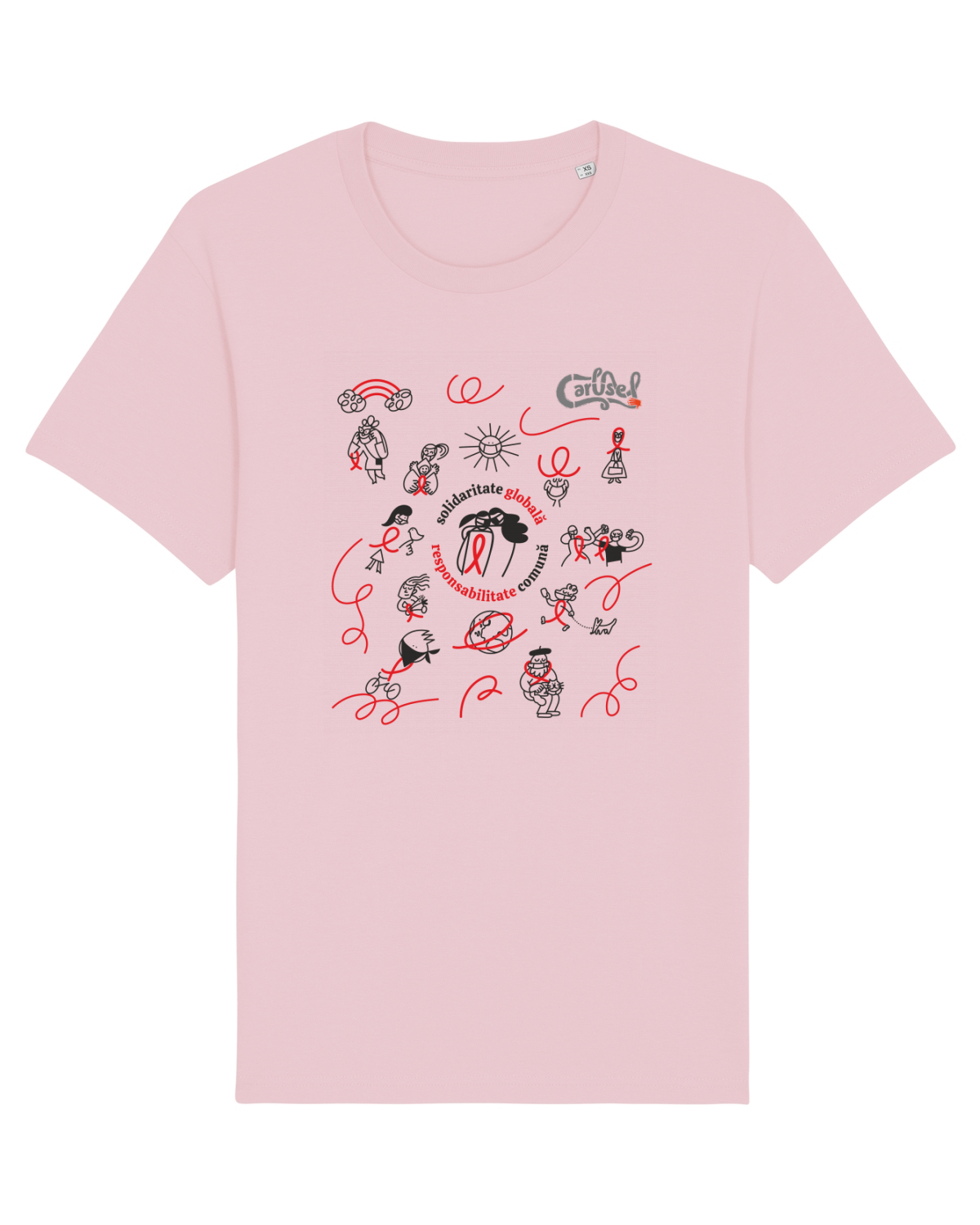 Tricou mânecă scurtă Unisex Rocker Cotton Pink