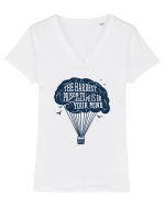 Brain Baloon Tricou mânecă scurtă guler V Damă Evoker