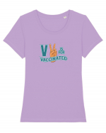 V is for vaccinated Tricou mânecă scurtă guler larg fitted Damă Expresser
