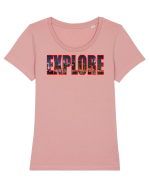 Explore  Tricou mânecă scurtă guler larg fitted Damă Expresser