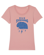 Brain Storming.. Tricou mânecă scurtă guler larg fitted Damă Expresser