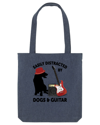 Easily Distracted By Dogs And Guitar Midnight Blue