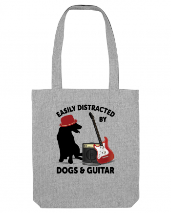 Easily Distracted By Dogs And Guitar Heather Grey