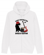 Easily Distracted By Dogs And Guitar Hanorac cu fermoar Unisex Connector