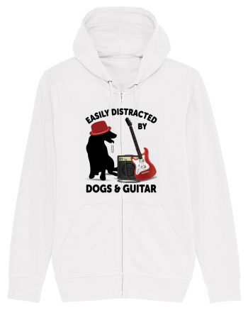 Easily Distracted By Dogs And Guitar White