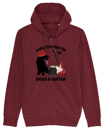 Easily Distracted By Dogs And Guitar Burgundy