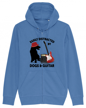 Easily Distracted By Dogs And Guitar Bright Blue
