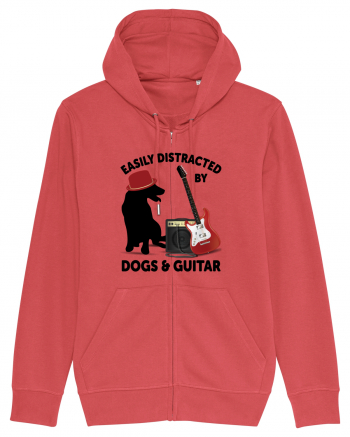 Easily Distracted By Dogs And Guitar Carmine Red