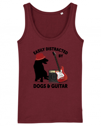 Easily Distracted By Dogs And Guitar Burgundy