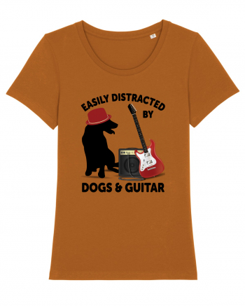 Easily Distracted By Dogs And Guitar Roasted Orange