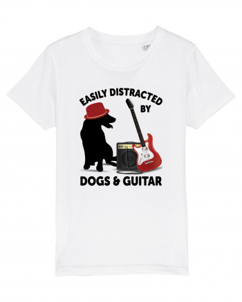 Easily Distracted By Dogs And Guitar White