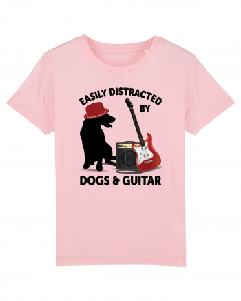 Easily Distracted By Dogs And Guitar Cotton Pink