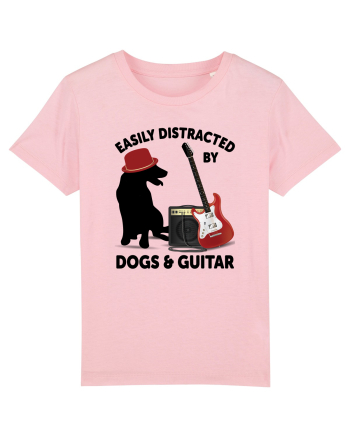 Easily Distracted By Dogs And Guitar Cotton Pink