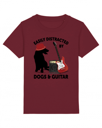 Easily Distracted By Dogs And Guitar Burgundy