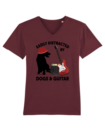 Easily Distracted By Dogs And Guitar Burgundy