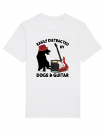 Easily Distracted By Dogs And Guitar Tricou mânecă scurtă Unisex Rocker