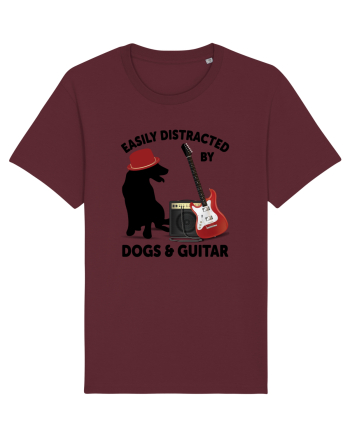 Easily Distracted By Dogs And Guitar Burgundy