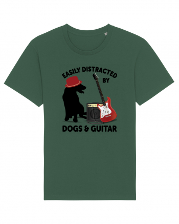 Easily Distracted By Dogs And Guitar Bottle Green
