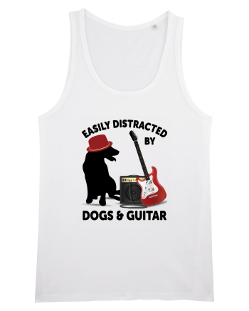 Easily Distracted By Dogs And Guitar White