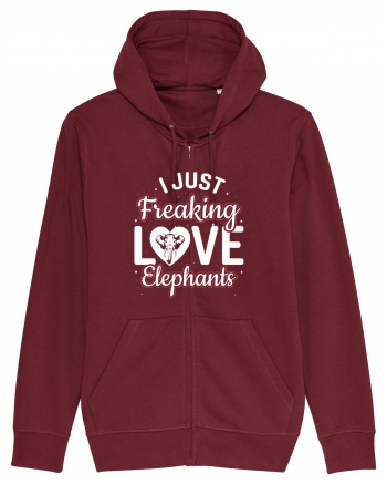 I Just Freaking Love Elephants Burgundy