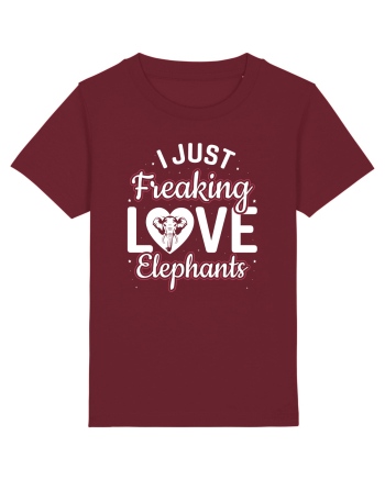 I Just Freaking Love Elephants Burgundy