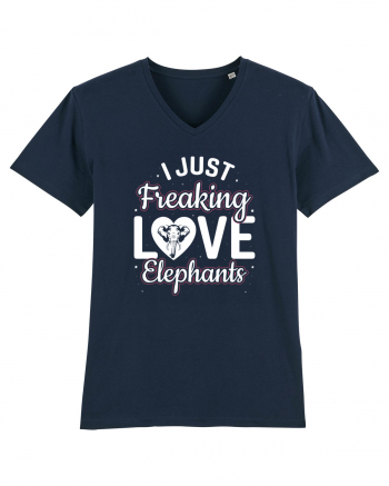 I Just Freaking Love Elephants French Navy