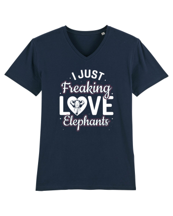 I Just Freaking Love Elephants French Navy