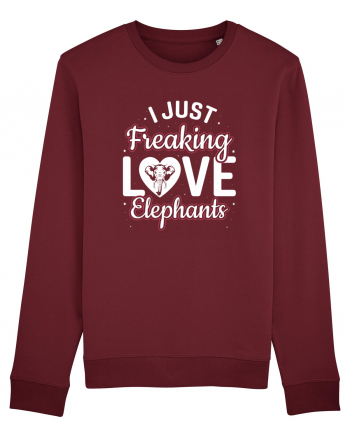 I Just Freaking Love Elephants Burgundy