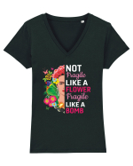 Not Fragile Like A Flower Fragile Like A Bomb Tricou mânecă scurtă guler V Damă Evoker