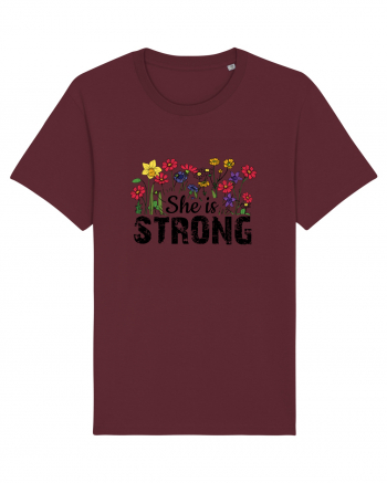 She Is Strong Burgundy