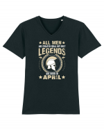 All Men Are Equal Legends Are Born In April Tricou mânecă scurtă guler V Bărbat Presenter