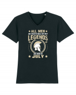 All Men Are Equal Legends Are Born In July Tricou mânecă scurtă guler V Bărbat Presenter