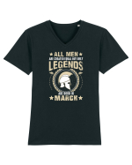 All Men Are Equal Legends Are Born In March Tricou mânecă scurtă guler V Bărbat Presenter