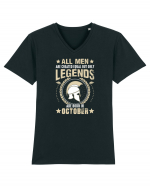 All Men Are Equal Legends Are Born In October Tricou mânecă scurtă guler V Bărbat Presenter