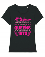 All Women Are Equal Queens Are Born In 1970 Tricou mânecă scurtă guler larg fitted Damă Expresser